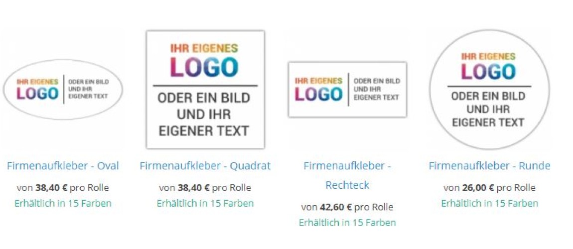 Neue kategorie, Firmen- und Logoaufkleber