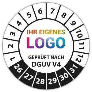 Prüfplakette Geprüft nach DGUV Vorschrift 4 -  logo