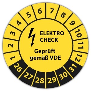 Prüfplakette Dokumentenfolie Elektro-Check VDE - 