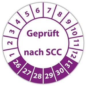 Prüfplakette Geprüft nach SCC - 