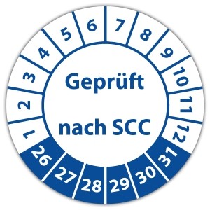 Prüfplakette Geprüft nach SCC - 