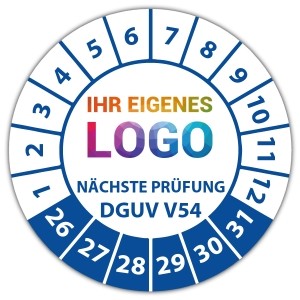 Prüfplakette Nächste Prüfung nach DGUV Vorschrift 54 -  logo