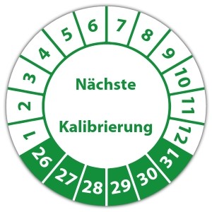 Prüfplakette Nächste Kalibrierung - 