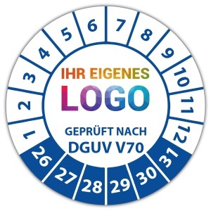 Prüfplakette Geprüft nach DGUV Vorschrift 70 -  logo