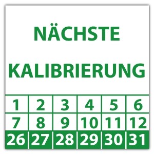 Prüfplakette Nächste Kalibrierung - 
