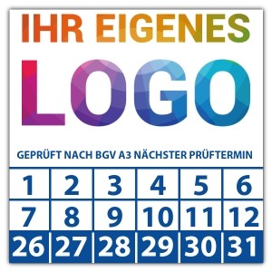 Prüfplakette Geprüft nach BGV A3 nächster Prüftermin -  logo
