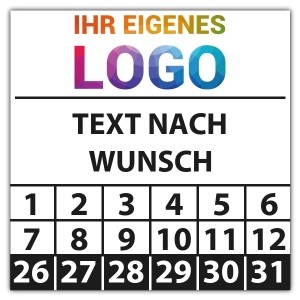 Prüfplakette mit Logo und Wunschtext - 
