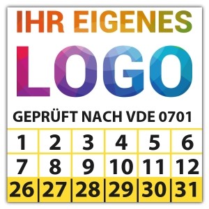 Prüfplakette Dokumentenfolie Geprüft nach VDE 0701 -  logo