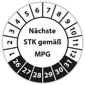 Prüfplakette Nächste STK gemäß MPG - 