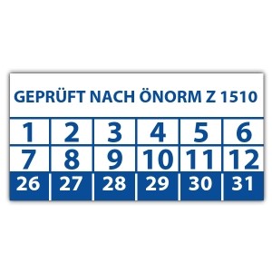 Prüfplakette Geprüft nach ÖNORM Z 1510 - 