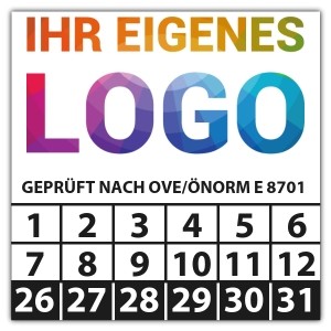 Prüfplakette Geprüft nach OVE/ÖNORM E 8701 -  logo