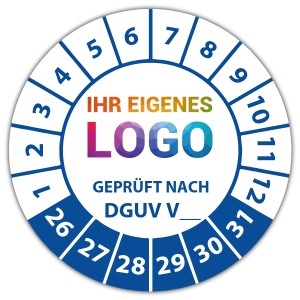 Prüfplakette Geprüft nach DGUV (eigene eingabe) -  logo