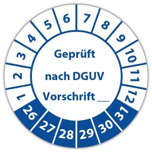 Prüfplakette Geprüft nach DGUV (eigene eingabe) - 