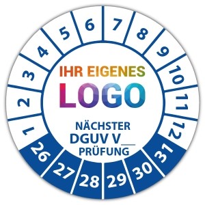 Prüfplakette Nächster DGUV Prüfung (eigene eingabe) -  logo