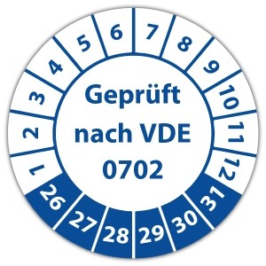 Prüfplakette Geprüft nach VDE 0702 - 