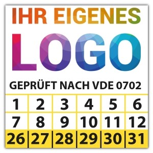 Prüfplakette Dokumentenfolie Geprüft nach VDE 0702 -  logo