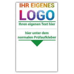 Grundplakette mit Logo und Wunschtext - DGUV 208-016 - Leitern und Tritte