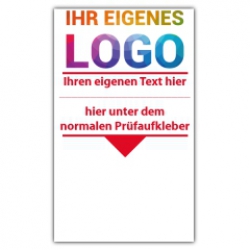 Grundplakette mit Logo und Wunschtext - Prüfsiegel