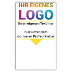 Grundplakette mit Logo und Wunschtext - Prüfsiegel