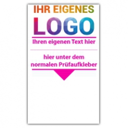 Grundplakette mit Logo und Wunschtext - Prüfsiegel