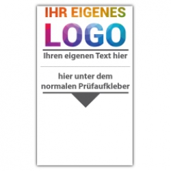 Grundplakette mit Logo und Wunschtext - Prüfplaketten UVV