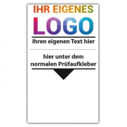 Grundplakette mit Logo und Wunschtext - DGUV 208-016 - Leitern und Tritte
