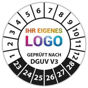 Prüfplakette Geprüft nach DGUV Vorschrift 3 - Pruefplaketten logo