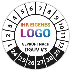 Prüfplakette Geprüft nach DGUV Vorschrift 3 -  logo