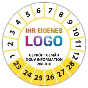 Prüfplakette Geprüft gem. DGUV Information 208-016 -  logo