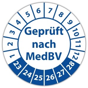 Prüfplakette Geprüft nach MedBV - Prüfplaketten Medizin
