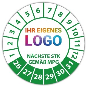 Prüfplakette Nächste STK gemäß MPG - Prüfplaketten Medizin logo