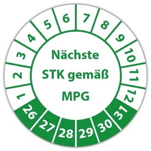 Prüfplakette Nächste STK gemäß MPG - Prüfplaketten Medizin