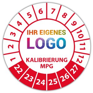 Prüfplakette Nächste Kalibrierung gemäß MPG - Prüfplaketten Medizin logo