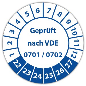 Prüfplakette Geprüft nach VDE 0701 / 0702 - Prüfsiegel