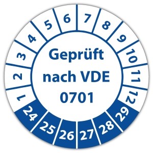 Prüfplakette Geprüft nach VDE 0701 - 
