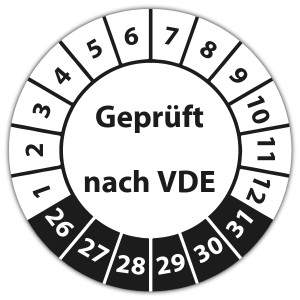 Prüfplakette Geprüft nach VDE - Prüfplaketten VDE / Elektro