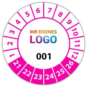 Prüfplaketten mit Logo und Nummerierung