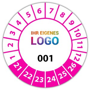 Prüfplaketten mit Logo und Nummerierung Prüfplaketten mit Logo und Nummerierung