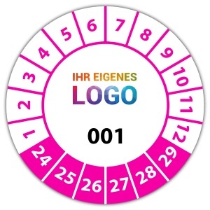 Prüfplakette Nummeriert mit Logo - Prüfplaketten Nummeriert
