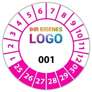 Prüfplakette Nummeriert mit Logo - Prüfplaketten Nummeriert