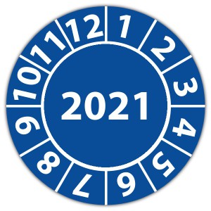 Prüfplakette mit Jahr - Jahr aufkleber 2021