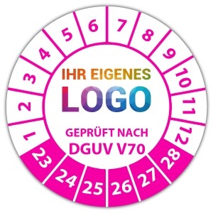 Prüfplakette Geprüft nach DGUV Vorschrift 70 - Prüfplaketten auf Rolle logo