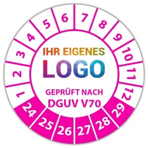Prüfplakette Geprüft nach DGUV Vorschrift 70 - Prüfplaketten DGUV logo