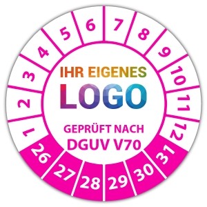 Prüfplakette Geprüft nach DGUV Vorschrift 70 - Prüfplaketten DGUV logo