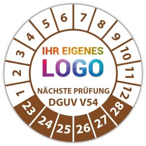 Prüfplakette Nächste Prüfung nach DGUV Vorschrift 54 - Prüfplaketten auf Rolle logo