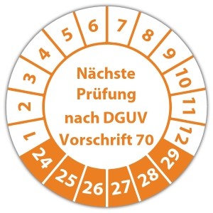 Prüfplakette Nächste Prüfung nach DGUV Vorschrift 70 - Prüfplaketten DGUV
