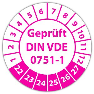 Prüfplakette Geprüft DIN VDE 0751-1 - Prüfplaketten VDE / Elektro