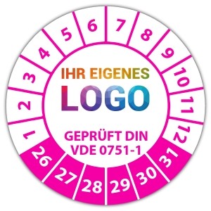 Prüfplakette Geprüft DIN VDE 0751-1 - Prüfplaketten VDE / Elektro logo