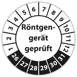 Prüfplakette Röntgengerät geprüft - Prüfplaketten VDE / Elektro