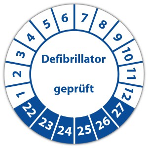 Prüfplakette Defibrillator geprüft - Prüfplaketten VDE / Elektro